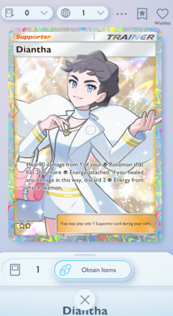 Pokemon TCG Pocket - Diantha Full Art 2⭐, Fantastical Parade, English - Image 1