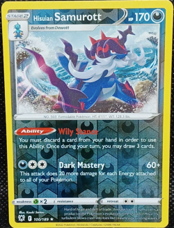 Pokemon - Hisuian Samurott - 100/189 Reverse Holo Rare - Astral Radiance - NM/M - Image 1