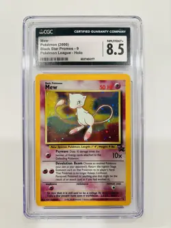 Mew Holo #9 Black Star Movie Promo 2000 Pokemon League Swirl 💫 CGC 8.5 - Image 1
