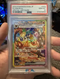 2024 POKEMON JPN SV8A-TERASTAL FEST EX SPECIAL ART RARE #202 FLAREON EX PSA 10 - Image 1