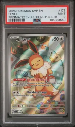 2025 POKEMON SVP EN-SV BLACK STAR PROMO #173 EEVEE PSA 9 MINT PC ETB - Image 2