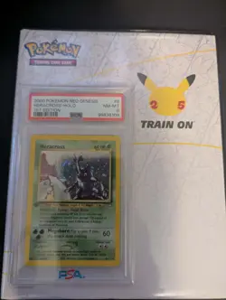 2000 POKEMON NEO GENESIS 1ST ED #6 HERACROSS-HOLO PSA 8 - Image 1