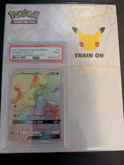 2017 POKEMON SUN & MOON SHINING LEGENDS SECRET #76 FULL ART/MEWTWO GX PSA 9 - Image 1