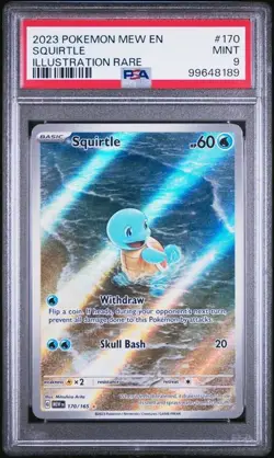 2023 POKEMON MEW EN-151 ILLUSTRATION RARE #170 SQUIRTLE PSA 9 - Image 2