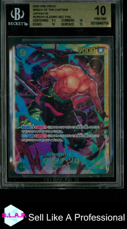 ZORO ONE PIECE OP06-118 2023 WINGS OF THE CAPTAIN HOLO SEC JAPANISCH BECKETT 10 - Image 1