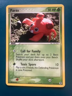 Paras 72/112 FireRed & LeafGreen Pokemon Card - Image 1