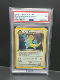 Pokemon Dark Dragonite 1st Edition Holo Rare Card 5/82 Psa 7 - Image 1