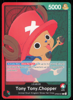OP08-001 Tony Tony.Chopper : Leader English One Piece TCG Card : Two Legends - Image 1