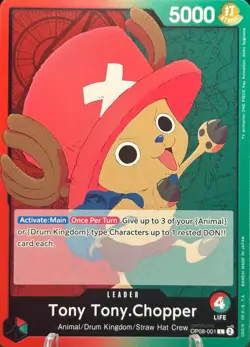 • Tony Tony.Chopper • OP08-001 Leader Two Legends One Piece TCG NM - Image 1
