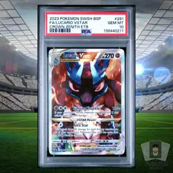 Lucario VSTAR 2023 Pokemon SWSH Promo Crown Zenith ETB #SWSH291 PSA 10 GEM MINT - Image 1