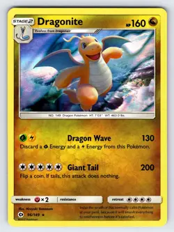 Dragonite 96/149 2017 Sun & Moon Base Set Pokemon Card TCG Holo Rare - Nm/Vlp - Image 1