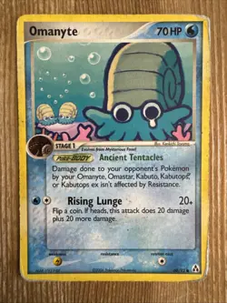 Omanyte 60/92 Common Ex Legend Maker Pokemon Card Non Holo 2006 DAMAGED - Image 1