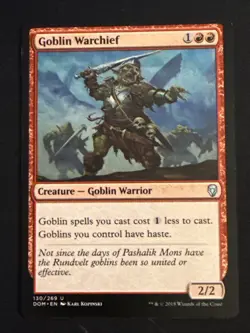 1x Goblin Warchief (130) Dominaria LP MTG Magic the Gathering x1 MKE - Image 1