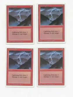 4x Lightning bolt Revised 4 LP Magic the Gathering Magic 1 - Image 1