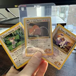 Pokemon Lt. Surge's Raticate Gym Heroes 53/132 PLUS Rattata 82/132 + 85/132 - Image 1