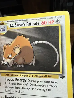Pokemon Lt. Surge's Raticate Gym Heroes 53/132 PLUS Rattata 82/132 + 85/132 - Image 5