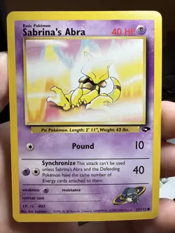 Pokemon TCG Sabrina's Abra Gym Challenge Unlimited Common Card 93/132 - Image 1