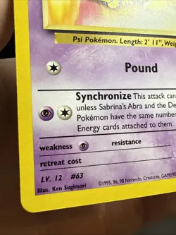 Pokemon TCG Sabrina's Abra Gym Challenge Unlimited Common Card 93/132 - Image 2