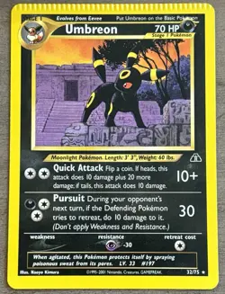 Pokemon TCG 2001 Umbreon Neo Discovery 32/75 Rare Decent Condition - Image 1