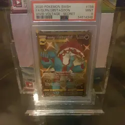 Pokemon Galarian Obstagoon 198/185 Vivid Voltage Gold Secret Rare PSA 9 Mint - Image 1
