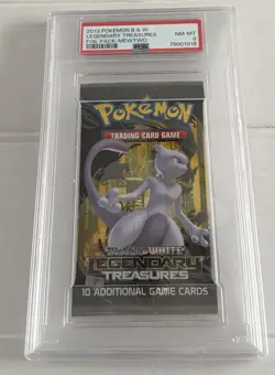 Legendary Treasures ERROR Booster PSA 8 2013 Mewtwo Pack Black & White Pokemon - Image 1