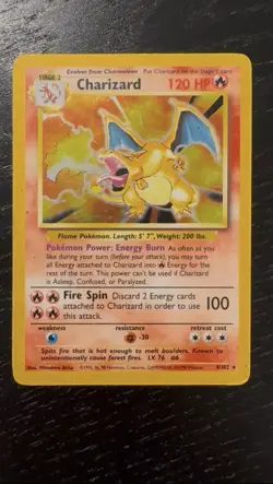 Pokemon Base Set Charizard Holo - Vintage WOTC Original - Authentic - Played - Image 1