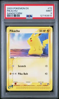 2003 POKEMON EX SANDSTORM #72 PIKACHU PSA 9 - Image 1