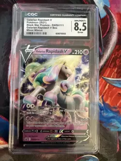 JUMBO Pokemon TCG Galarian Rapidash V SWSH111 Black Star Promo ERROR MISCUT - Image 3