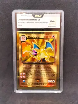Charizard 4/102 Gold Metal Premium Celebrations - Pokemon PCA (Lire description) - Image 1