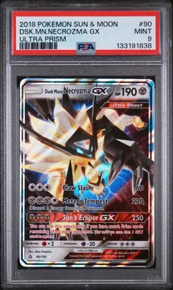 PSA 9 Dusk Mane Necrozma GX-Sun & Moon: Ultra Prism 90/156 2018 Pokemon TCG 🎉💫 - Image 1
