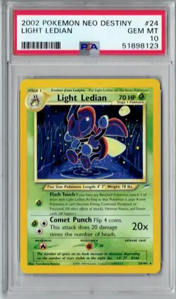 2002 Pokemon Light Ledian 24/105 PSA 10 (Neo Destiny) - Image 1