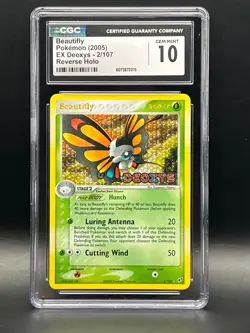 CGC 10 GEM MINT Beautifly 2/107 Reverse Holo Stamped Pokemon 2005 EX Deoxys - Image 1