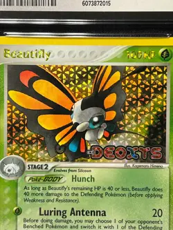 CGC 10 GEM MINT Beautifly 2/107 Reverse Holo Stamped Pokemon 2005 EX Deoxys - Image 2