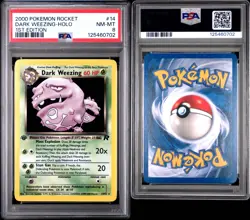 Pokemon Dark Weezing 14/82 Team Rocket Holo 1st Edition PSA 8 - Image 2