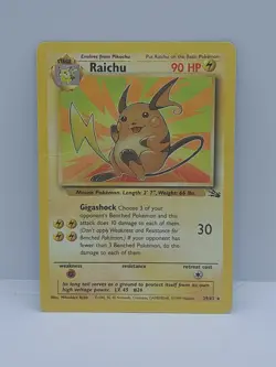 Pokemon TCG Raichu 29/62 Fossil Set Card Non Holo MP Condition - Image 1