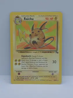 Pokemon TCG Raichu 29/62 Fossil Set Card Non Holo MP Condition - Image 2