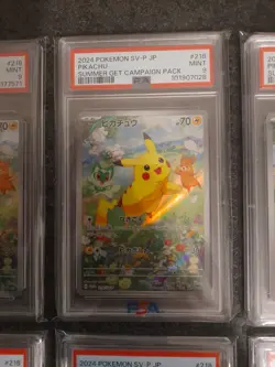 Pokemon PSA 9 Pikachu SV-P 218 Promo Japanese Pokemon Card Summer Get Campaign - Image 3