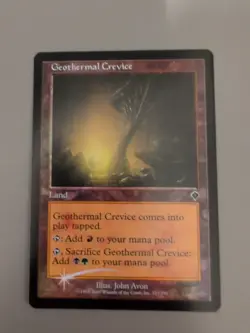 Geothermal Caves. Land MTG Card. Invasion. Foil. Old Vintage Border. - Image 1