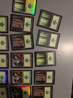 16 forest. Basic land MTG Card. Invasion. Foil. Old Vintage Border inc playsets - Image 2