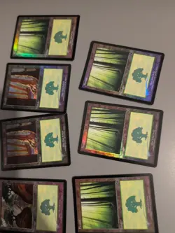 16 forest. Basic land MTG Card. Invasion. Foil. Old Vintage Border inc playsets - Image 3
