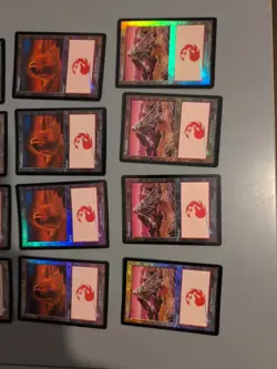 12 Mountain Basic Lands. MTG 12 Card. Invasion. Foil. Old Vintage Border. - Image 2