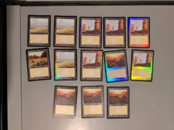 13 Plains. Basic Land MTG 13 Card. Invasion. Foil. Old Vintage Border. - Image 1