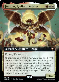 Feather, Radiant Arbiter FOIL EXTENDED ART MKC Magic MTG NM - Image 1