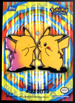 2000 Pokemon TV Animation Series 2 #132 Ditto Sticker #5 of 10 Blue Logo - Image 1