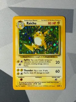 Pokemon Cards Raichu 14/102 Base Set Rare - Image 1