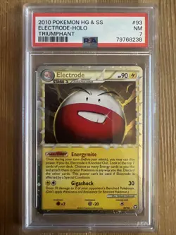 PSA 7 Electrode 93/102 Triumphant Prime Holo Near Mint Pokemon Card - Image 1