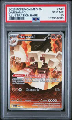 2025 POKEMON MEG EN-MEGA EVOLUTION ILLUSTRATION RARE #147 GARGANACL PSA 10 - Image 1