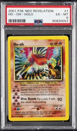 2001 POKEMON NEO REVELATION #7 HO-OH-HOLO PSA 6 - Image 1