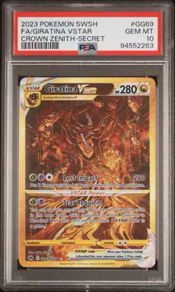 Pokemon Giratina VSTAR Crown Zenith Secret Rare Full Art #GG69 PSA 10 Gem Mint - Image 1