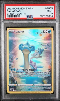 Lapras Pokemon Sword And Shield Crown Zenith GG05/GG30 PSA 9 - Image 1